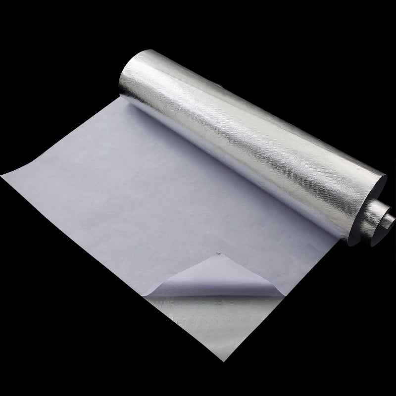 BBTO Heat Reflective Sheet Adhesive Backed Aluminized Fiberglass Heat Shield Tape Protection Barrier Heat Shield Resistant Material for Hose and Auto Use Heat Insulation Sheet(Silver, 12 x 24 Inch) - Image 4