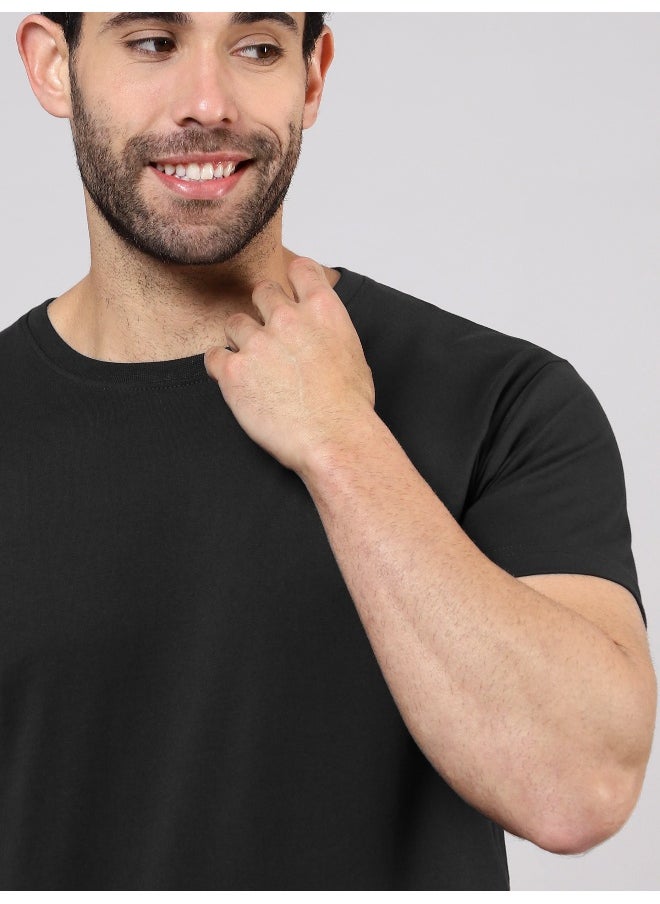 Beyoung - Black Plain T-shirt For Men - Image 1
