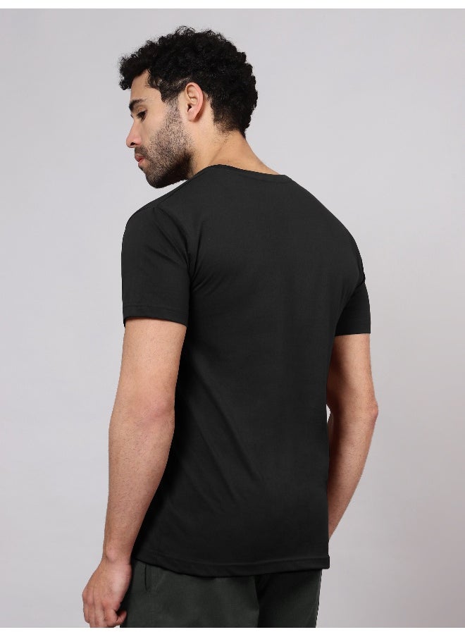 Beyoung - Black Plain T-shirt For Men - Image 1