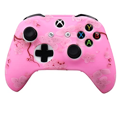 RALAN Cherry Blossoms Skin , Sakura Silicone Controller Cover Skin Protector Compatible for Xbox Ones Controller (Pink Pro Thumb Grip x 2 ,Pink Cat Grips x 2 ,Skull Cap x 2). - Image 2
