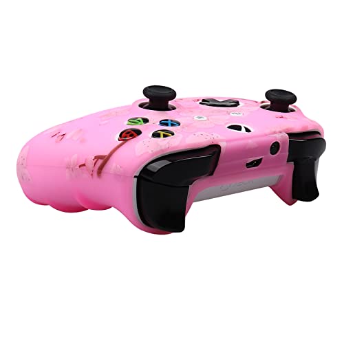 RALAN Cherry Blossoms Skin , Sakura Silicone Controller Cover Skin Protector Compatible for Xbox Ones Controller (Pink Pro Thumb Grip x 2 ,Pink Cat Grips x 2 ,Skull Cap x 2). - Image 4