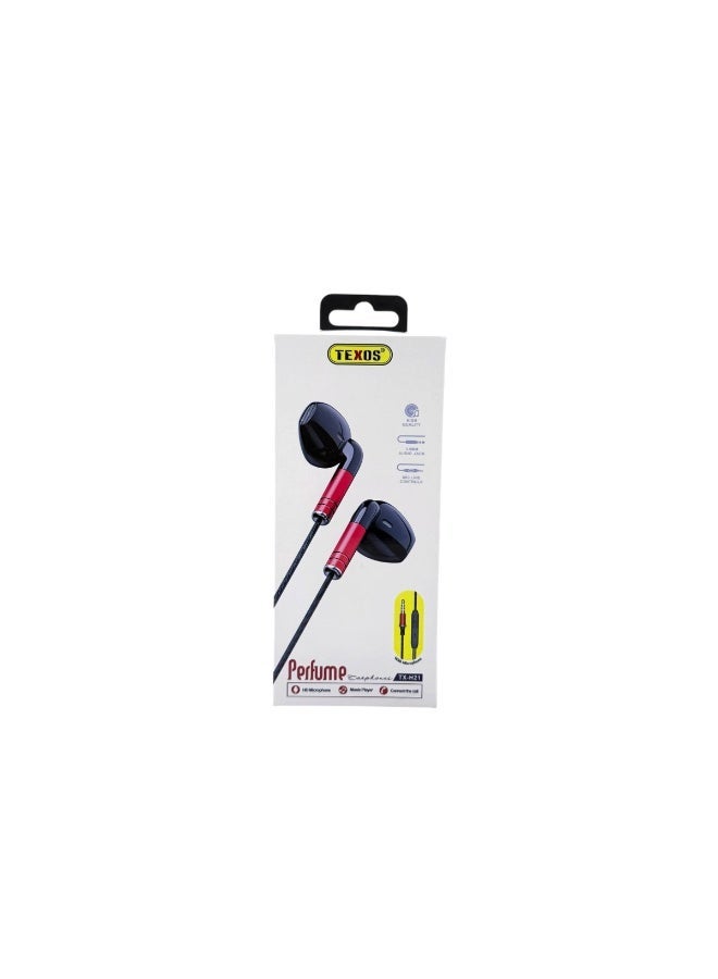 تيكسو Texos TX-H21 Perfume In-Ear Earphones with HD Microphone - Image 1