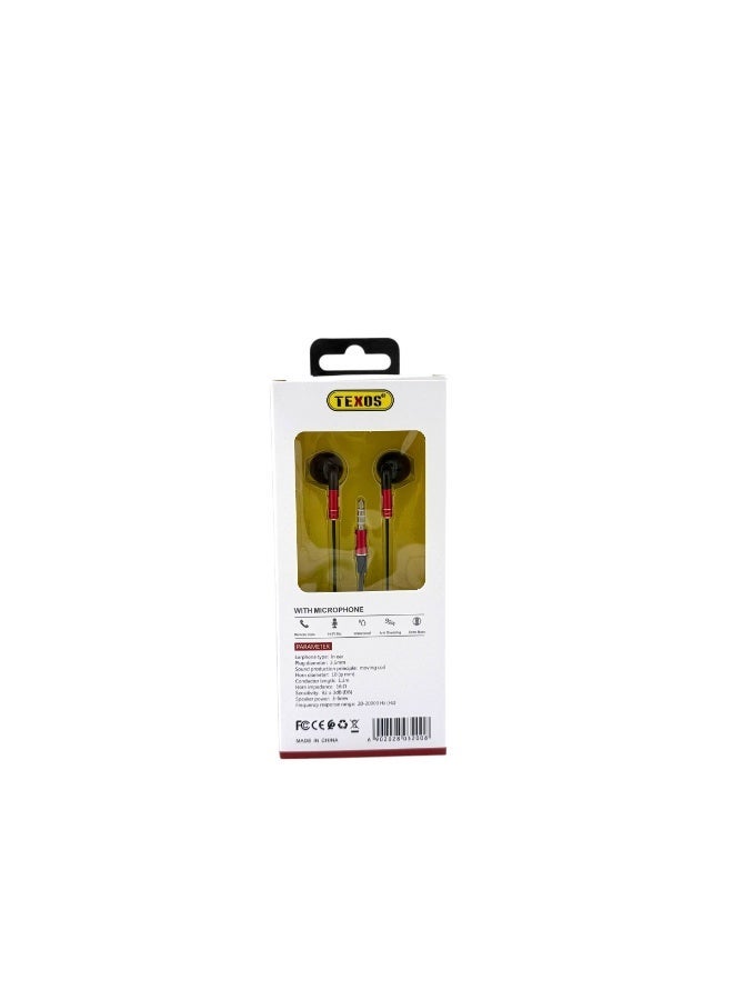 تيكسو Texos TX-H21 Perfume In-Ear Earphones with HD Microphone - Image 2