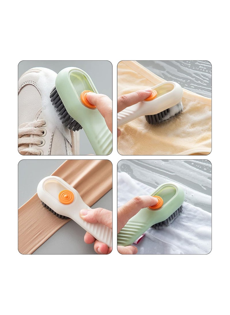 Generic 2pcs Automatic Liquid Brush Soft Bristles Shoe Brush Press Type Automatic Liquid Adding Brush Long Handle Soft Fur Cleaning Brush Multifunctional Liquid Shoe Brush for Family Boots Shoes clothes  - Image 5