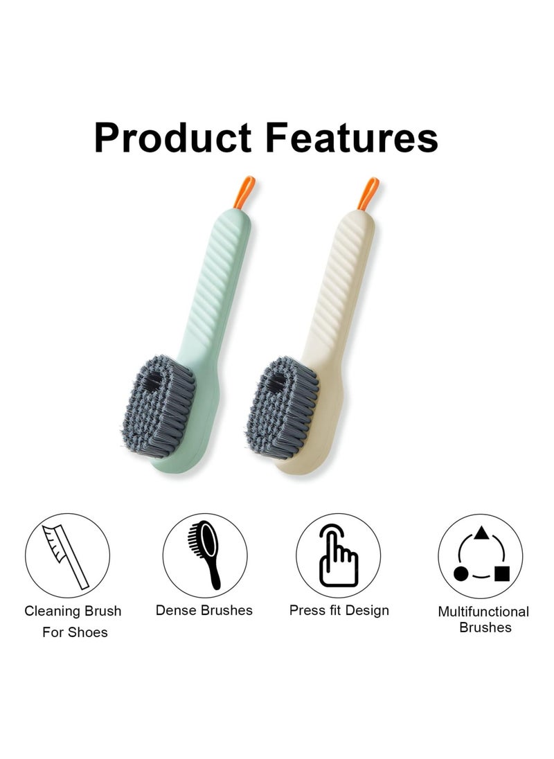 Generic 2pcs Automatic Liquid Brush Soft Bristles Shoe Brush Press Type Automatic Liquid Adding Brush Long Handle Soft Fur Cleaning Brush Multifunctional Liquid Shoe Brush for Family Boots Shoes clothes  - Image 3