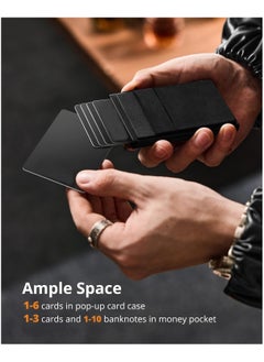 RATSAW Credit Card Holder, Rigid Aluminium Pop Up Card Holder with Banknote Pocket, Automatic Metal Wallet with RFID Blocking for Men or Women  - Image 2