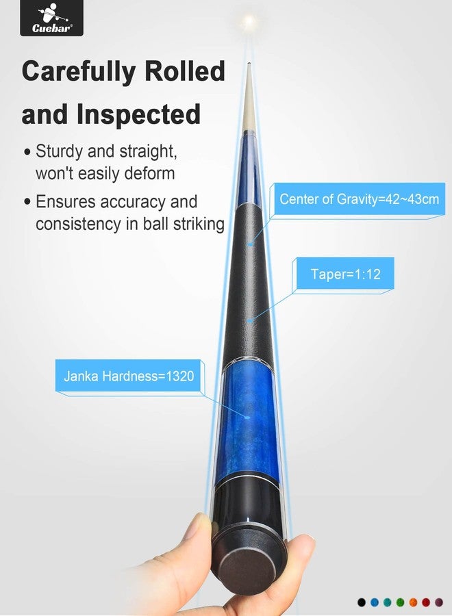 CUEBAR Pool Cues Set of 2, 58" 2-Piece Maple Billiard Sticks, Blue & Red - Image 4