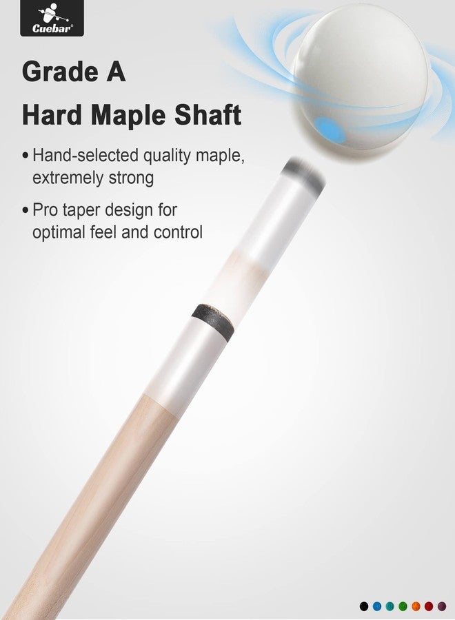 CUEBAR Pool Cues Set of 2, 58" 2-Piece Maple Billiard Sticks, Blue & Red - Image 5