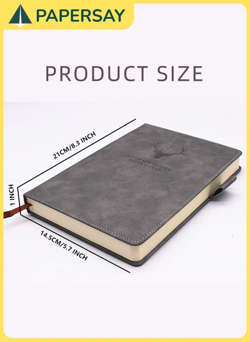  طائرة ورقية دفتر ملاحظات تنفيذي بغلاف كرتون مقوى من  - يوميات مسطر مقاس A5 مع ورق سميك ممتاز 360 صفحة مبطن بالكلية مثالي للمكتب والمنزل والمدرسة والعمل والكتابة وتدوين الملاحظات رمادي - Image 2