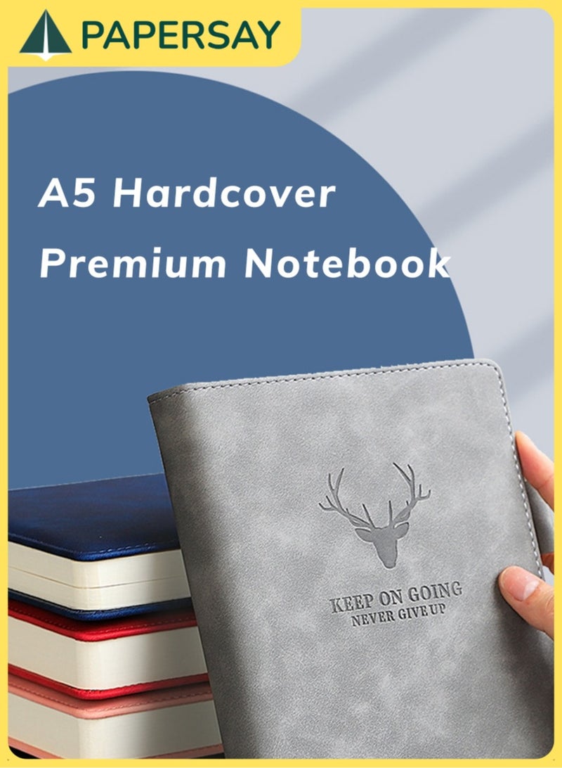  طائرة ورقية دفتر ملاحظات تنفيذي بغلاف كرتون مقوى من  - يوميات مسطر مقاس A5 مع ورق سميك ممتاز 360 صفحة مبطن بالكلية مثالي للمكتب والمنزل والمدرسة والعمل والكتابة وتدوين الملاحظات رمادي - Image 4