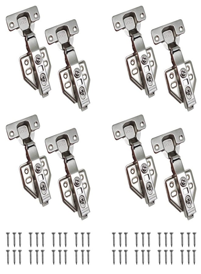 Volo European Style Mild Steel Clip-on Soft Close Concealed Cabinet Hinges, (Color : Nickel) (0 Crank, 4) - Image 1