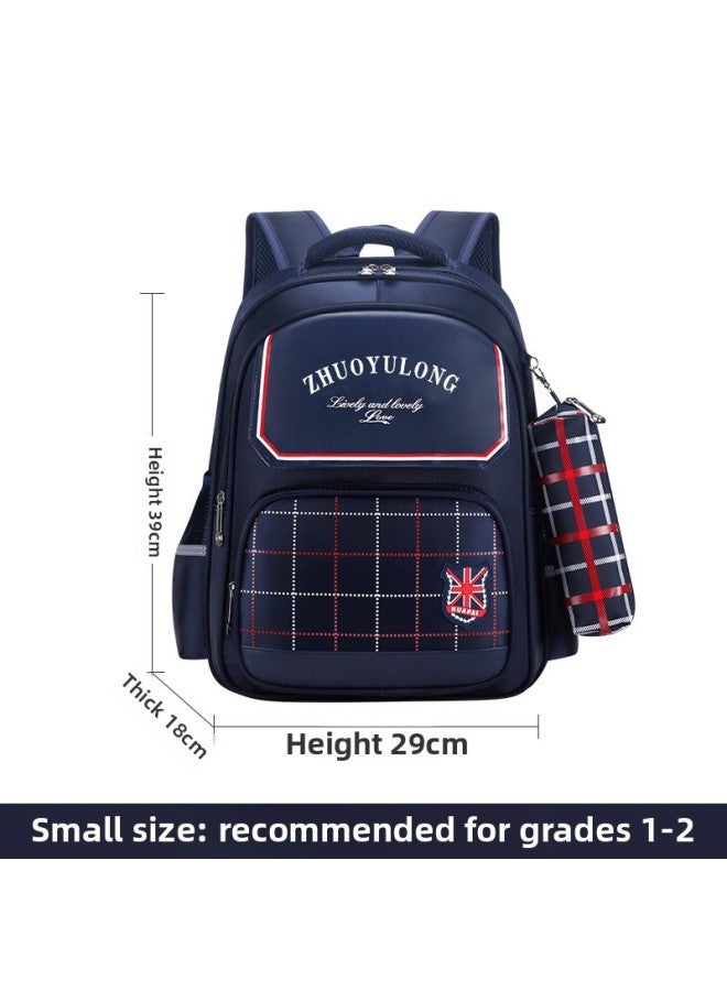 Schoolbag For Primary School Students In The Opening Season Children's Backpack For Grades 1-3-6 6-9-12 Years Old Bag-Color:Dark Blue-men's  Small Size For Grades 1-2 - Image 1