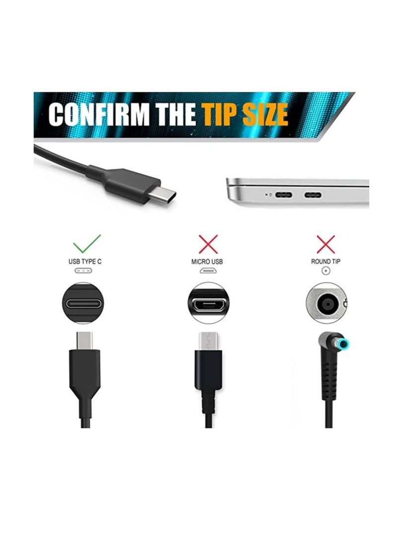 Universal Chromebook Charger USB C for Hp 45W USB-C Laptop Charger,Replacement for Lenovo Thinkpad/Yoga,Dell Chromebook 3100,Latitude 5420,Asus,Samsung,Acer,Google Series Type C Power Adapter Cord