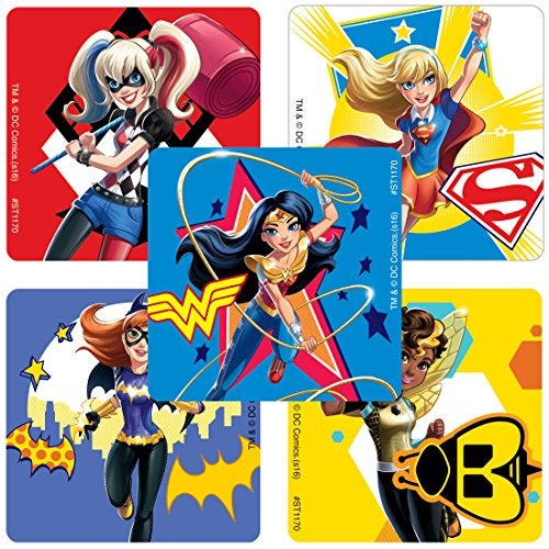 SmileMakers DC Super Hero Girls Stickers Prizes and Giveaways 100 per Pack - Image 1