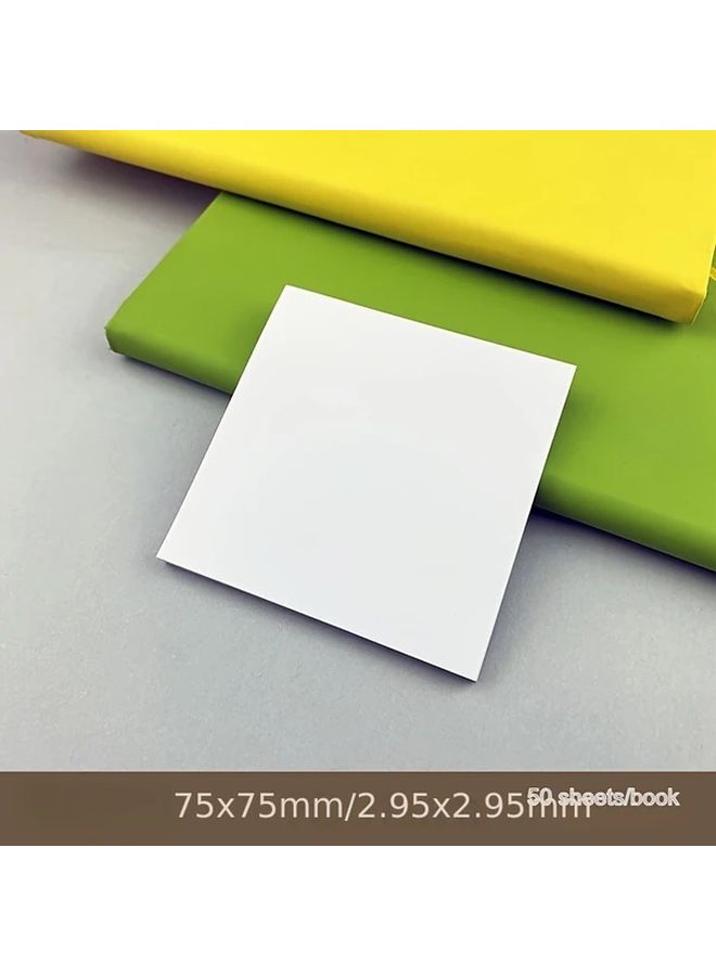 ملاحظات لاصقة مربعة سوداء 50 ورقة لكل دفتر تصميم بسيط زوايا مستديرة - Image 5