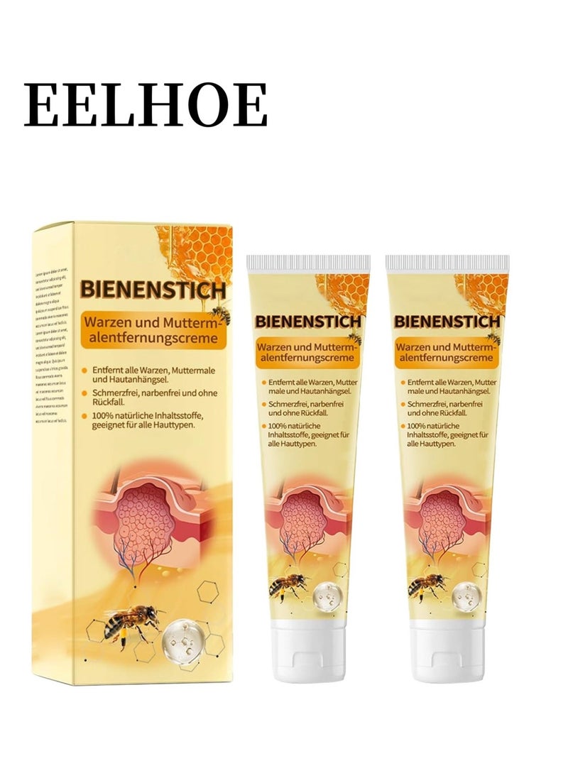 EELHOE Wart Removal Cream, 2024 New Bee Venom Repair Cream,A Gentle Safe Portable Wart Removal Cream with Natural Extracts for All Skin Typesï¼Universal for Both Men and Women Wart Removal (60g*2) - Image 1