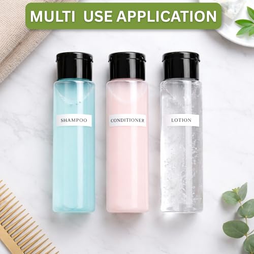 Hian Empty Clear Plastic Travel Bottles | 100ml, Pack of 6 (14x4 cm) | BPA-Free, Black Flip Caps | Compact, Travel-Friendly Design | Perfect for Toiletries, Sanitizers, Lotions, and Travel Essentials - Image 4