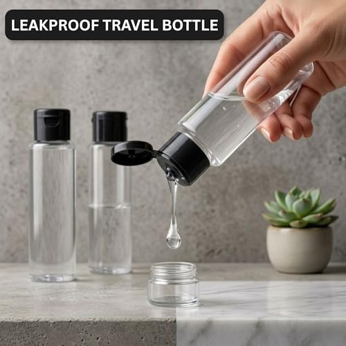 Hian Empty Clear Plastic Travel Bottles | 100ml, Pack of 6 (14x4 cm) | BPA-Free, Black Flip Caps | Compact, Travel-Friendly Design | Perfect for Toiletries, Sanitizers, Lotions, and Travel Essentials - Image 5