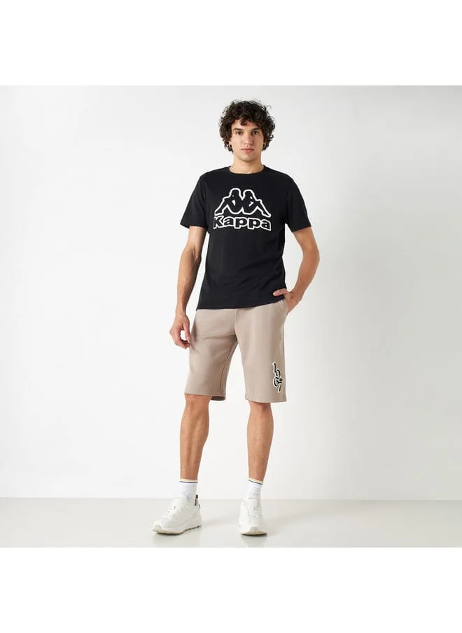 Kappa Kappa Logo Print Shorts with Elasticated Waistband and Pockets