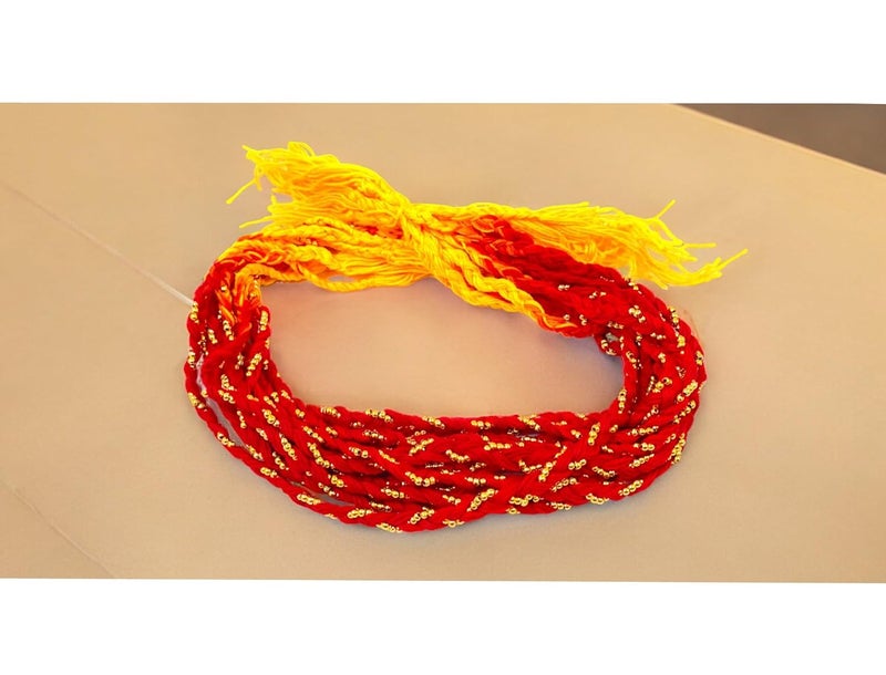 Evisha 12 Pcs Simple Elegant Moli Thread Rakhi with Ganesh Murti for Brother Rakhi for Bhaiya with Roli Chawal Packet - Image 4