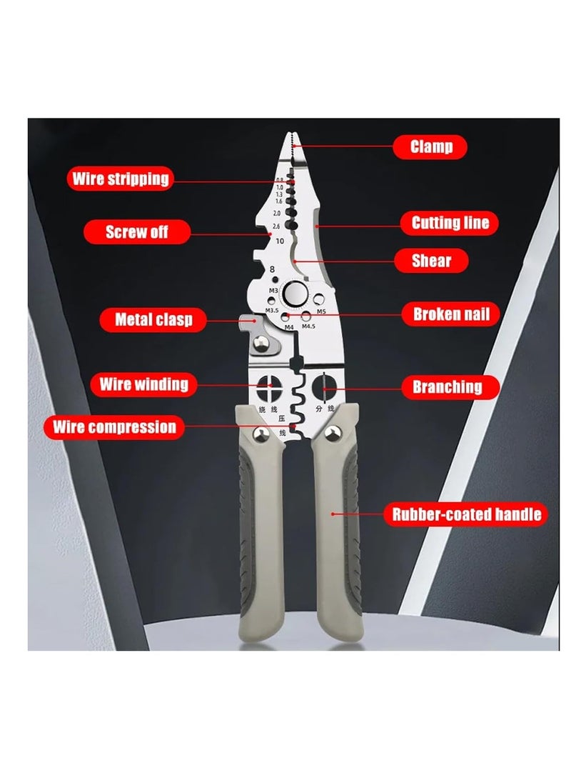 Excefore - Upgrade Multifunctional Wire Stripper Crimper Cable Cutter Pliers New Heavy Duty Multipurpose Wire Stripper Adjustable Wire Strippers and Crimping Tool for Stripping Crimping Cutting - Image 1