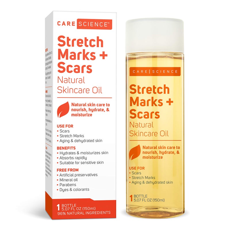 Care Science Natural Skin Care Body Oil Serum For Scars and Stretch Marks  Face and Body Moisturizer  Hair Anti Aging Dehydrated Skin C Section Recovery  Vitamin E Olive Oil Coconut Oil 5 Oz
