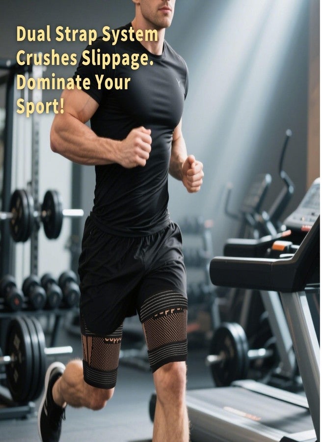kyopyno Hamstring Compression Sleeves with Adjustable Straps - Copper Infused Thigh Sleeve Support for Running Recovery & Sports - Thigh Brace for Men & Women - Image 5