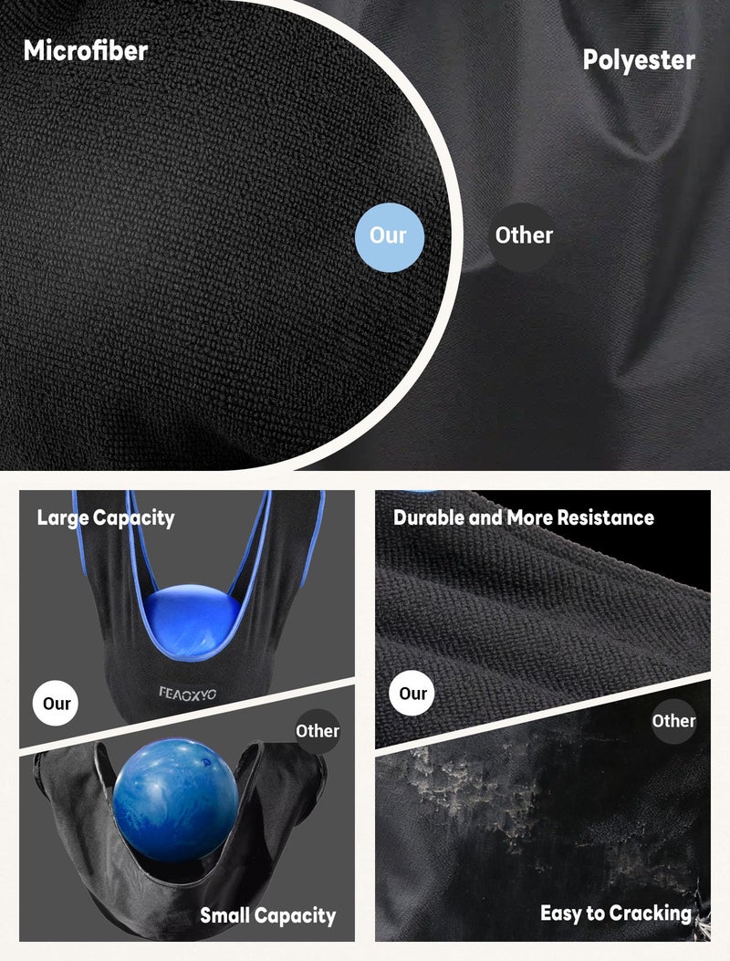 FEAOXYO Bowling Ball Polisher Bag, Thickened Microfiber Bowling Seesaw Towel for Bowlers, Large Washable Ball Cleaner Bag, Bowling Shammy Seesaw - Image 3