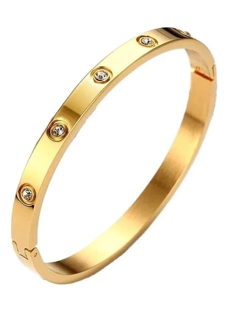 Love Bracelet Bangle for Women Gilrs with Cubic Zirconia Stones Stainless Steel Hinged Jewelry with Crystal Oval Bracelet Best Gifts for Love with Valentine's Day Birthday - Image 1