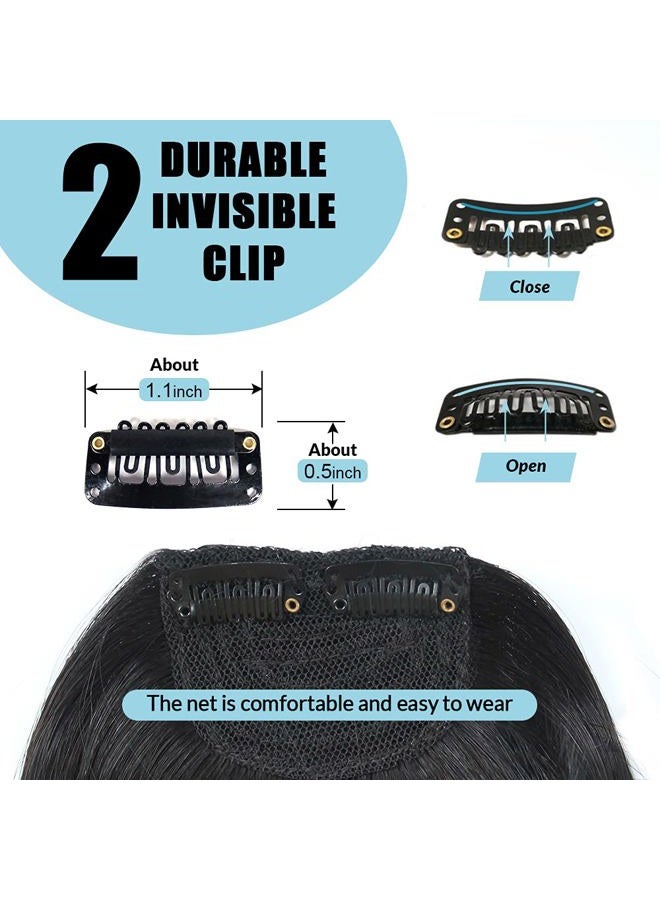 SHINON Bangs Hair Clip in Human Hair Bangs Unprocessed Fringe Hair with Temple Thick Bangs 1b Black Color - Image 3