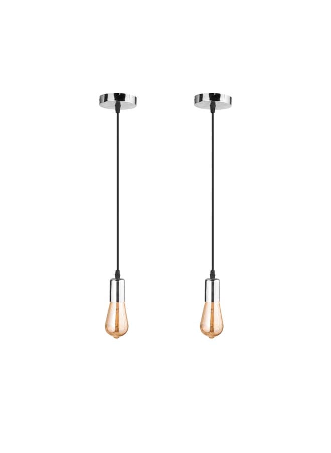 El Rawda Lighting - 2 Pcs Single Cable Pendant For All Uses, Distinctive And Elegant Shape 10x10x60 cm - Image 1