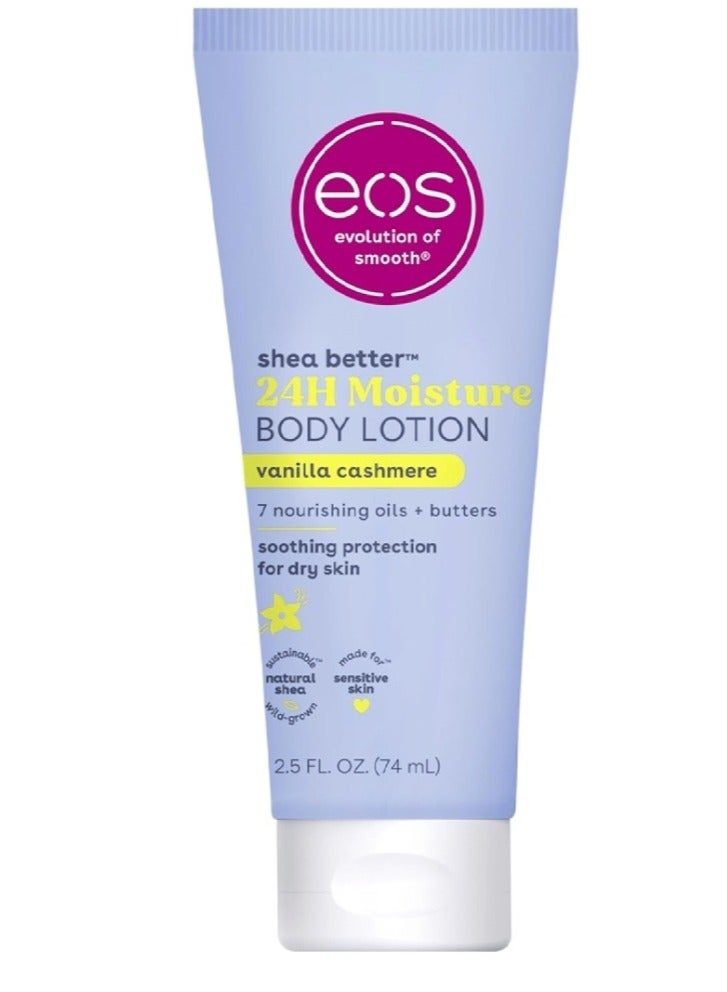 إي أو اس شيا أفضل لوشن مرطب للجسم يدوم 24 ساعة، فانيليا كشمير، 2.5 أونصة سائلة. أوقية. (74 مل) - Image 1