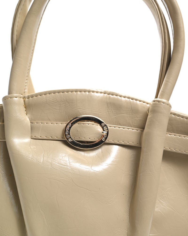 شنطة صغيرة جلد عصرية بمقبض مزدوج - Image 2