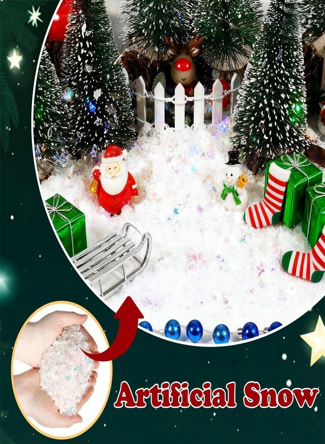 وورم تري زينة ثلج صناعي من وورم تري، ثلج صناعي لتزيين عيد الميلاد، ثلاثة أنماط من الثلج المتلألئ، مسحوق ثلج صناعي بلاستيكي لحشو الهدايا، زينة حفلات عيد الميلاد وعطلات الشتاء (200 غرام) - Image 4