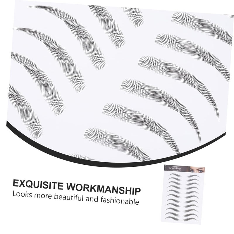 FOMIYES 12 Sheets Eyebrow Stencils Brow Charm Tattoo Hair-like False Eyebrows Cosmetics for Women Makeup - Image 4