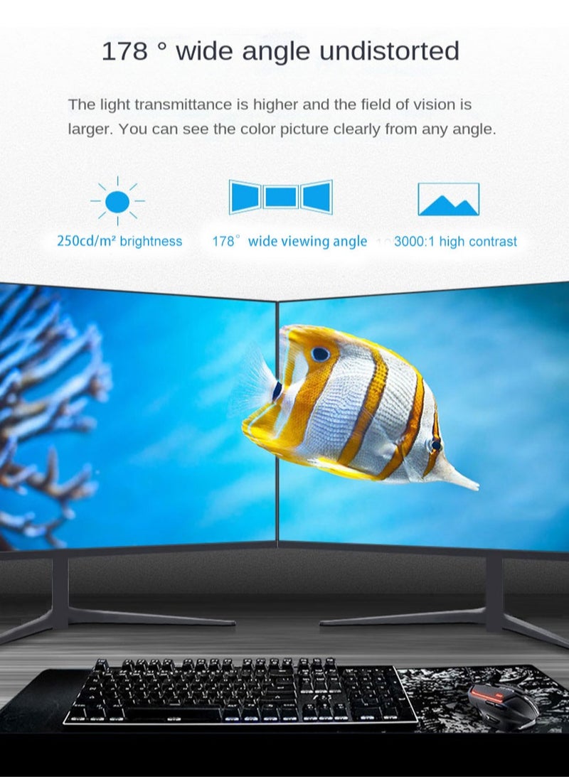 هاي لوك - شاشة ألعاب منحنية 27 بوصة، شاشة كمبيوتر QHD 2560 x 1440 165 هرتز، شاشة عرض HDR عريضة 16:9، FreeSync، استجابة 1 مللي ثانية، 2* HDMI ومنفذ DisplayPort، قابل للتعديل للإمالة - Image 1