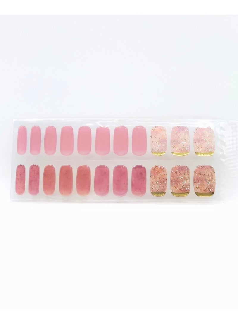 FOLARIS Pinky Nail Gel Strips – 33-Piece Glitter Set, Long-Lasting Shine, Made in Korea, Easy Application, Salon Look at Home - Image 2