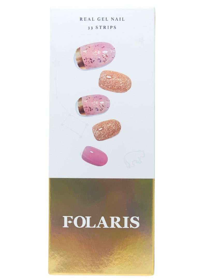 FOLARIS Pinky Nail Gel Strips – 33-Piece Glitter Set, Long-Lasting Shine, Made in Korea, Easy Application, Salon Look at Home - Image 3