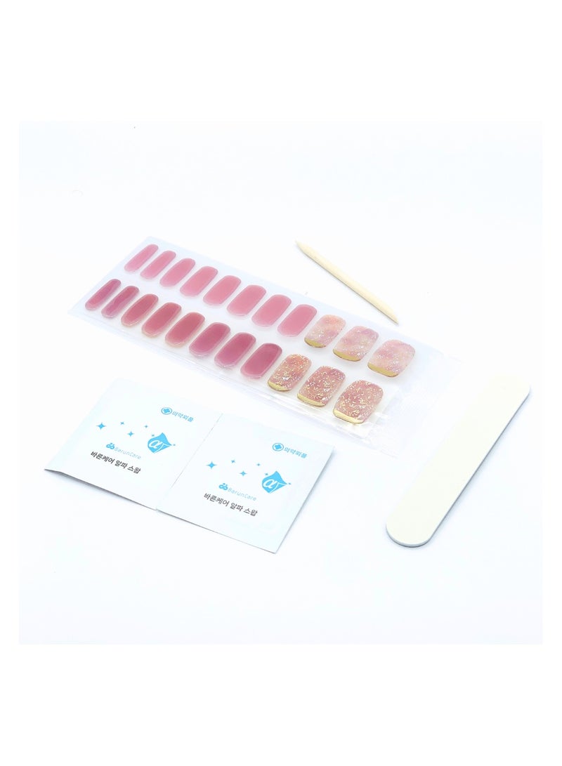 FOLARIS Pinky Nail Gel Strips – 33-Piece Glitter Set, Long-Lasting Shine, Made in Korea, Easy Application, Salon Look at Home - Image 5