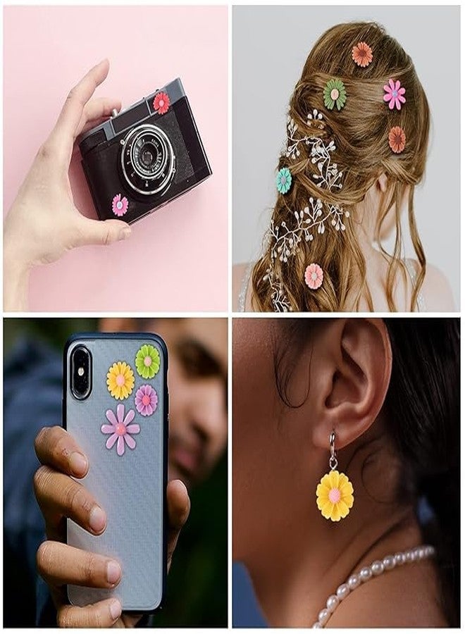 Neobaby Flatback DIY Flower Resin Embellishments, Multicolor, Daisy Shapes, Mixed Sizes, Craft Decorations for Jewelry, Scrapbooking Phone Case Decor Hair Accessories Making (Pack of 50 Pcs) - Image 5
