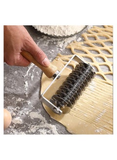 Stainless Steel Lattice Dough Roller Cutter, Pizza Dough Roller Cutter with Wood Handle, Cookie Pie Pizza Bread Pastry Crust Roller Cutter, Time-Saver Pastry Tool - pzsku/Z54E294A2D4C9B71E437EZ/45/_/1719341377/923040bb-d581-4ad9-b6bb-db6772b21df9