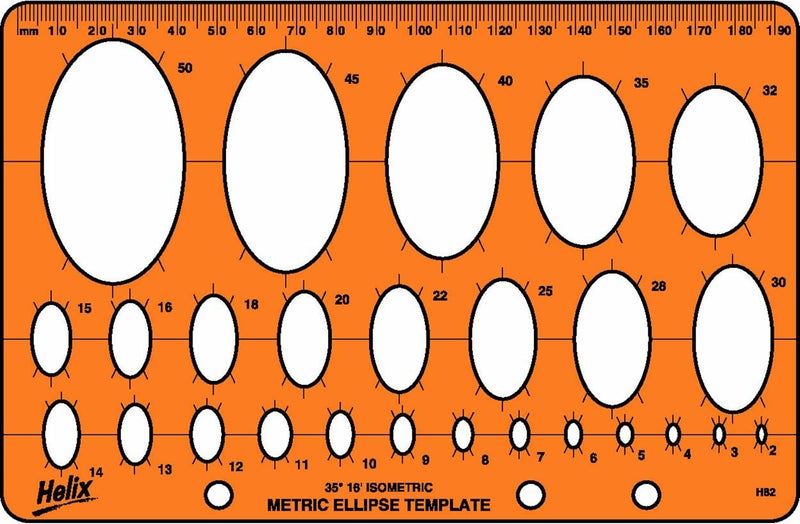 Helix Ellipse Stencil Template, Ellipse Shape Stencil, H82010 - Image 1