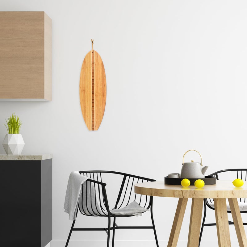 Totally Bamboo لوح تقطيع على شكل لوح ركوب الأمواج من الخيزران، 23" × 7-1/2" - Image 3