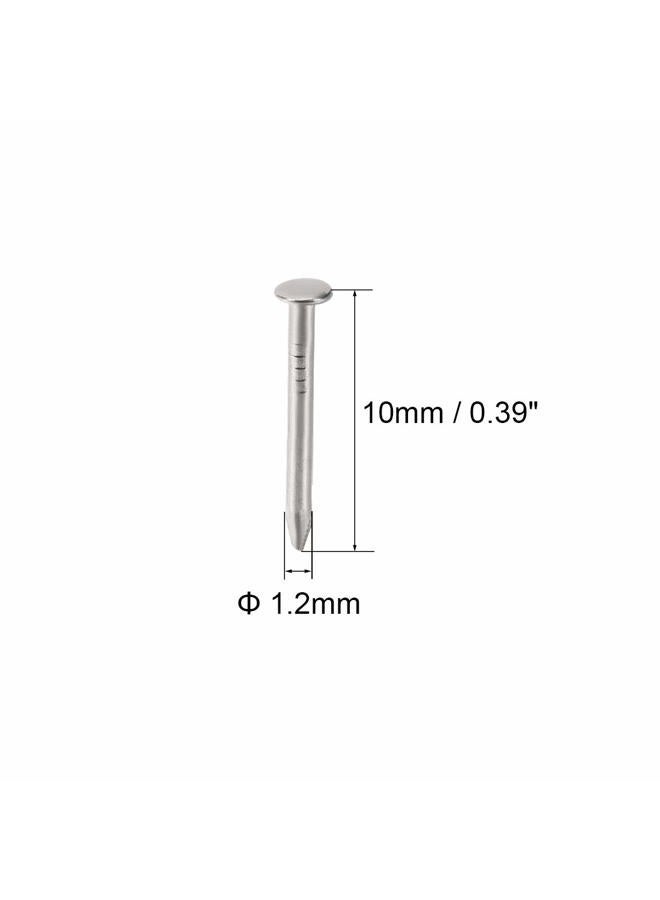 uxcell مسامير صغيرة مصنوعة من الصلب الكربوني 1.2X10mm (DXL) لملحقات صناديق الخشب الزخرفية لون فضي 500 قطعة - Image 3