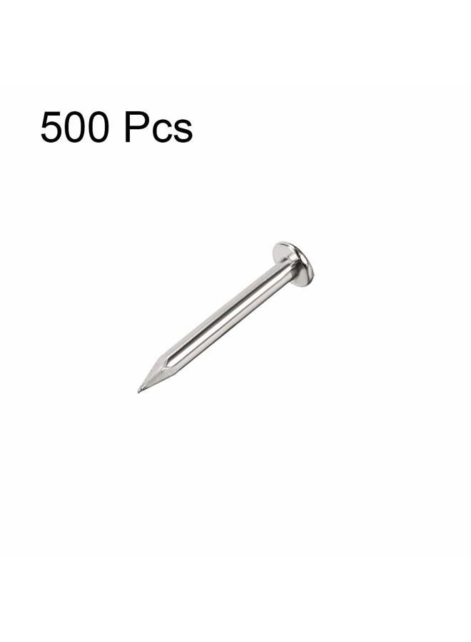uxcell مسامير صغيرة مصنوعة من الصلب الكربوني 1.2X10mm (DXL) لملحقات صناديق الخشب الزخرفية لون فضي 500 قطعة - Image 2