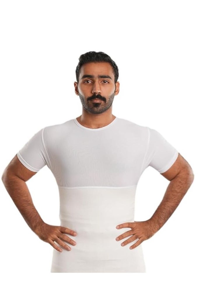 INSIJAM Men's Slimming Body Shaper Vest Compression Shirts Tummy Control Undershirts Men’s Corset for Thobe - Image 1