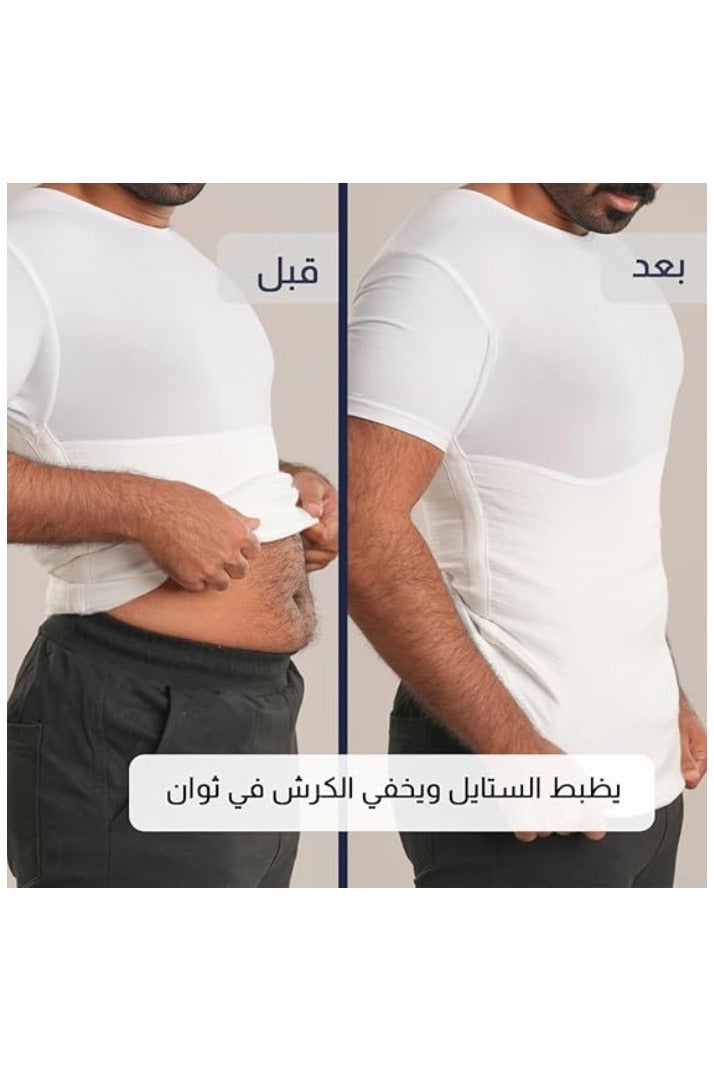 INSIJAM Men's Slimming Body Shaper Vest Compression Shirts Tummy Control Undershirts Men’s Corset for Thobe - Image 2