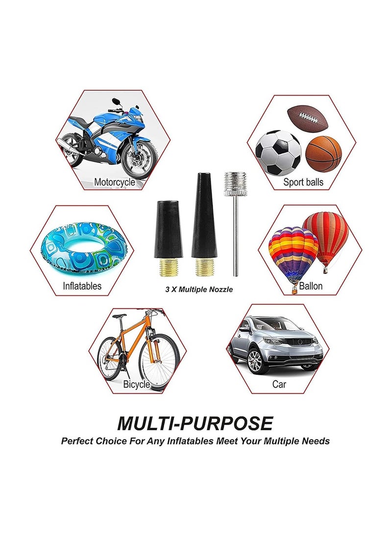 MR.SMART VM-104 Portable Air Compressor Kit for SUVs, RVs and ORVs, with Tire Pressure Gauge, 3 Nozzle Adapters, 8m Extension Hose - Image 5