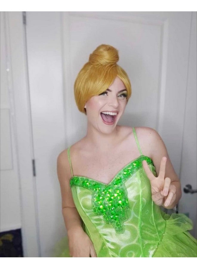 TSNOMORE Blonde Cosplay Wig for Women Short Straight Synthetic Wig with Bun Halloween Costume Party Wig for Girls - Image 5