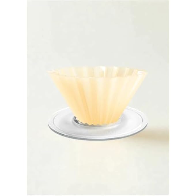 Origami Air S Dripper With Plastic Holder  As Resin Pour Over Coffee Maker For 12 Cups  Compatible With Vcf01  Wave 155 Filters  Color Matt Beige - Image 1